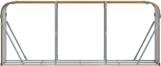 Haardhoutopslag 234x45x100 cm gegalvaniseerd staal lichtbruin