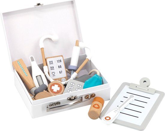 Tryco Houten Doktersset - Hout - Wit/Grijs