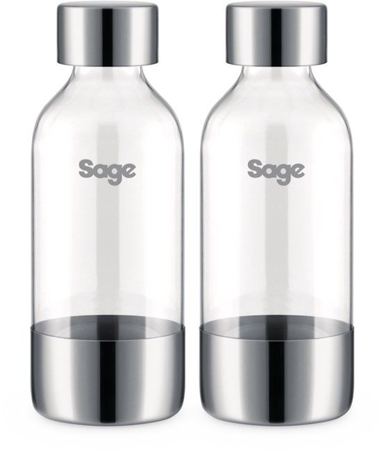 Sage InFizz™ Carbonatorfles Roestvrijstaal/Transparant 600 ml (2 stuks)