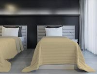 Italian Bed Linen Zomerdeken, vuurvast, tweekleurig, van zijde, taupe/crème, 170 x 270 cm