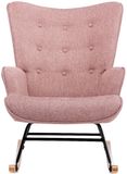 Vente-unique Fauteuil à bascule en tissu mélangé rose ELMINA