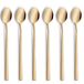 Beckmann & Rommerskirchen VISTA Longdrinklepel/latte macchiato lepelset 6-delig | PVD goud | roestvrij staal mat