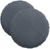 vidaXL - Zitkussens - 2 stuks - Donkergrijs - Ø 40 x 13 cm - Fluweel