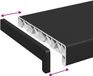 vidaXL Raamdorpel Zwart Houtnerf 140 x 20 x 4,5 cm PVC