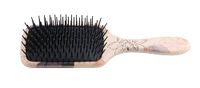 Lombard Cutlery Houten Paddle Haarborstel voor Vrouwen met Antistatische Borstel (Zwarte Bloem)