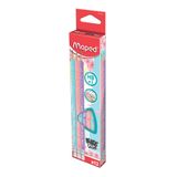 Maped Black'Peps Pastel Grafietpotloden HB met Gum, 12 Stuks