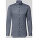 OLYMP No. 6 Six super slim fit overhemd - dobby - marine blauw dessin - Strijkvriendelijk - Boordmaat: 42 (EU maat: L)