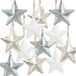 Unyqoos® Set van 12 metalen sterhangers in zilver, wit en grijs voor kerstdecoratie