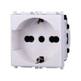Elektronova Schuko stopcontact 2P+T 10/16A 250V wit compatibel Vimar Plana 2102