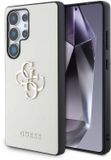 Guess 4G Metal Logo Saffiano Coque arrière Samsung Galaxy S25 Ultra - Beige