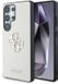 Guess 4G Metal Logo Saffiano Coque arrière Samsung Galaxy S25 Ultra - Beige