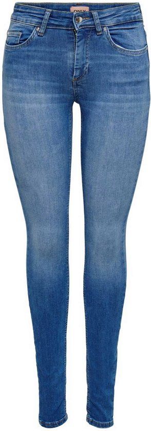 ONLY ONLBLUSH MID SKINNY REA12187 Dames Jeans - Medium Blue Denim - Maat L/32