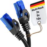 KabelDirekt – Ethernet Kabel 10Gbit/s – 2x3m, zwart