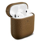 Accezz Echt Leren Case - Hoesje geschikt voor AirPods 1 / 2 - Taupe