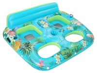 Lit de piscine gonflable pour 2 personnes - Lit d'eau - Avec porte-gobelets - PVC, 0,4 mm d'épaisseur - 205 x 168 x 60 cm