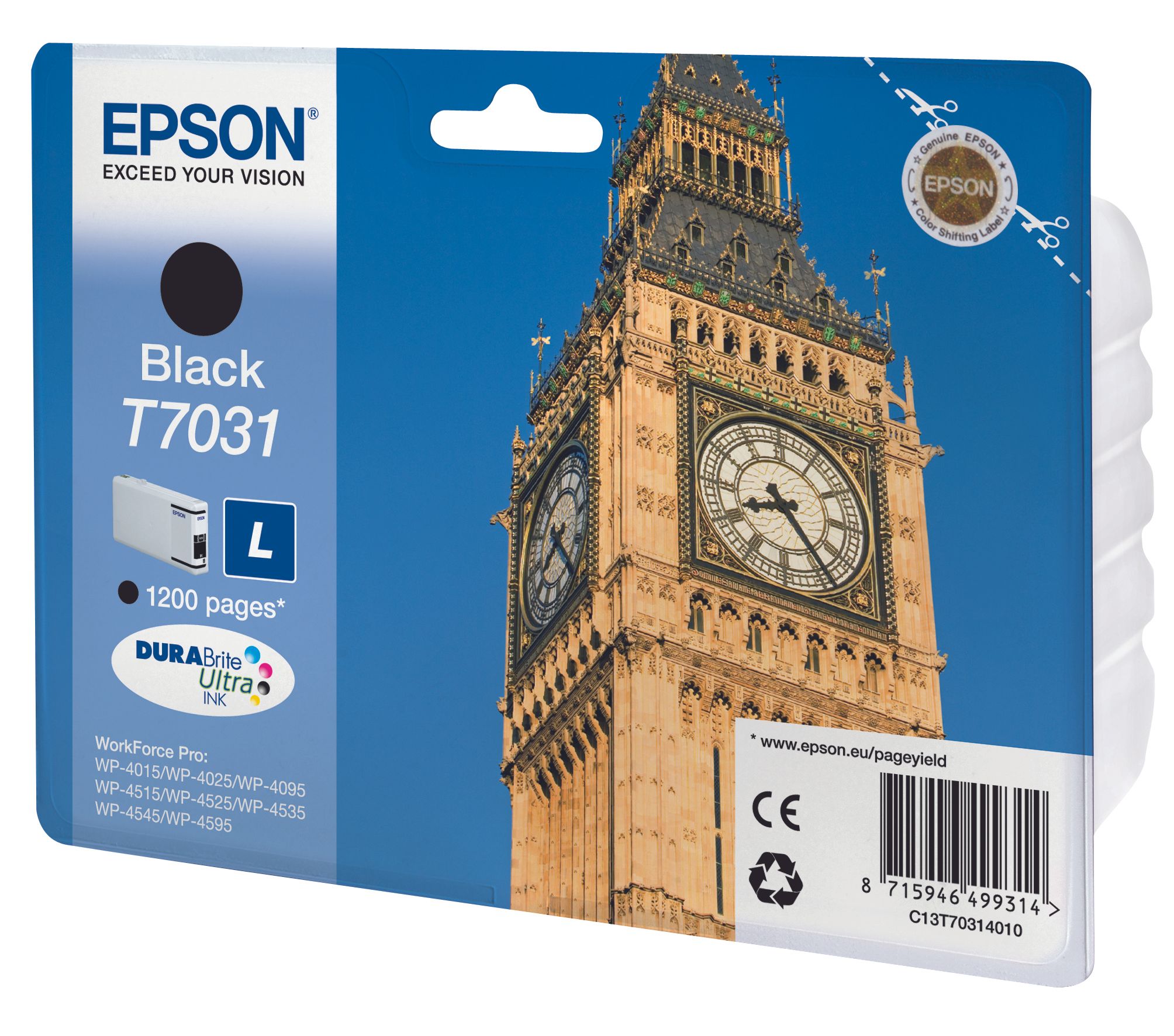 Epson Big Ben - Zwarte inktcartridge - C13T70314010 - 24 ml