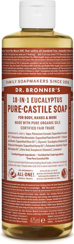 Dr. Bronner - Vloeibare Zeep Eucalyptus 475 ml - Navulling