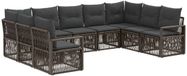 vidaXL Tuinbank - Set - 9 zitplekken - Grijs - Polyrattan
