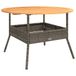 vidaXL Tuintafel met acaciahouten blad, polyrattan, staal, grijs, 710 mm hoog