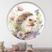 Autocollants Trompe L'Oeil Arche Ronde Enfants - Hérisson Fleurs - Diamètre 130 cm