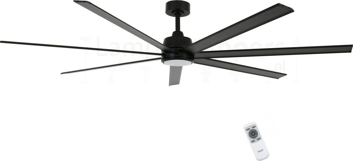 Lucci AIR Atlanta II Plafondventilator 55 W (Ø x h) 183 cm x 35 cm Zwart Met afstandsbediening