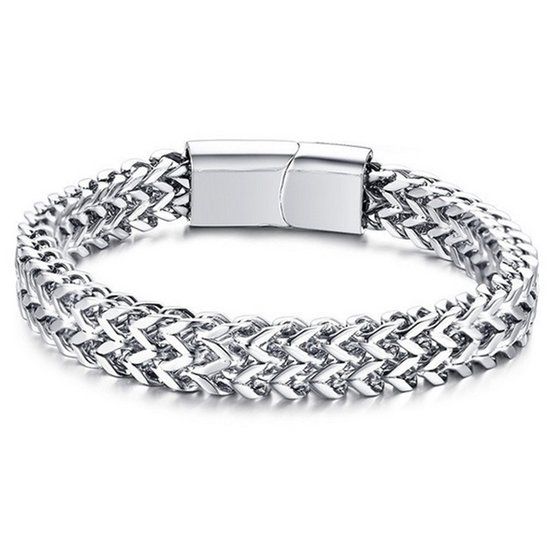 LGT JWLS Heren armband edelstaal Zilverkleurig Mesh 8mm-20cm