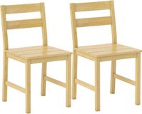 HOMCOM Eetkamerstoel - Bamboe - Set van 2 - Natuurlijk Hout