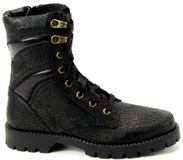 Twins Gloria Gunst 989 Veterboots Zwart Leer Kinderen
