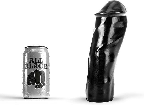All Black Realistische Dildo - 20 cm - Zwart