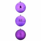 vidaXL Boule de Noël - Set - XXL - 3 pièces - Lilas - Ø 25 cm - Plastique