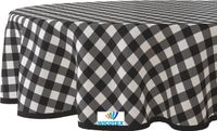 Wicotex Tafelzeil Ruit Zwart Rond 160cm