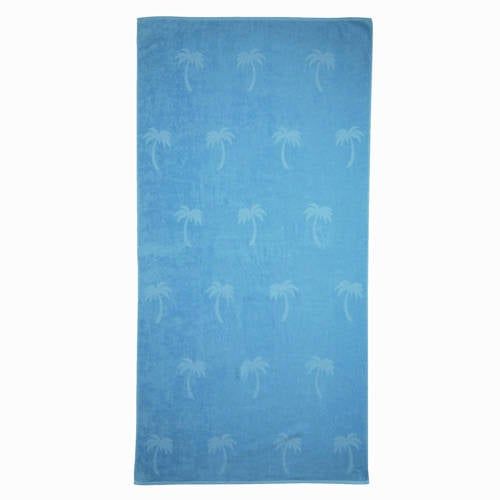 BEACHWAVE strandlaken Palm - lichtblauw (velours) (200x100 cm)