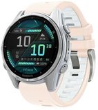 By Qubix - Siliconen bandje - Zalmroze met wit - 20mm Quickfit - Geschikt voor Garmin Fenix 9 / 9 pro - 43mm