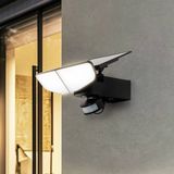 Lindby - solar buitenlamp - met dimmer - 2 lichtpunten - Kunststof - H: 20.8 cm - zwart, opaal - Inclusief lichtbronnen