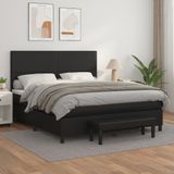 Maison Exclusive - Sommier à lattes de lit avec matelas noir 180x200 cm similicuir