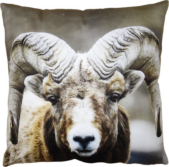 Clayre & Eef Kussenhoes 45x45 cm - Bruin - Polyester - Effen
