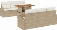 vidaXL - Tuinbank - Set - 7 - st - Beige - Poly - rattan