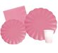 Party Tableware Set Flower Shape for 24 people (112 pcs: 24 plates Ø23cm, 24 plates Ø18cm, 24 cups 200ml, 40 napkins 33x33cm) in eco-friendly compostable paper, old rose