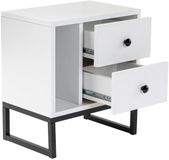 Merkloos Asir - Nachttisch - 45,2 x 29,5 x 50 cm - Wit & Zwart