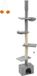 Merkloos / Sans marque Shenzhen Haorui Industrial Technology Co., Ltd. Plafondhoge Krabpaal - Krabpaal - Kattentoren - Verstelbare Hoogte - Lichtgrijs - MDF, Multiplex, Pluche, Sisal - 45cm x 30cm x (231-291cm)