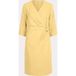 EsQualo Robe Chevauchement Nœud S/slv Jaune Taille : 42
