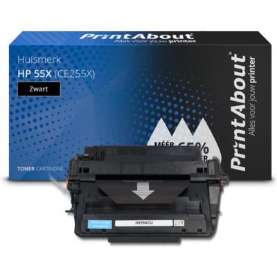 PrintAbout Huismerk HP 55X (CE255X) Toner Zwart - Compatibel - Hoge capaciteit