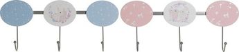 DKD Home Decor Wandkapstok Metaal Hout MDF Blauw (2 stuks) (40 x 5 x 17 cm)