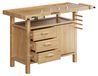 Icecat Établi en bois, 126x50x84 cm, avec étau, tiroirs et un compartiment de rangement