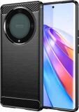 Techsuit Hoesje geschikt voor HONOR Magic5 Lite - Carbon Silicone Back Cover - Zwart