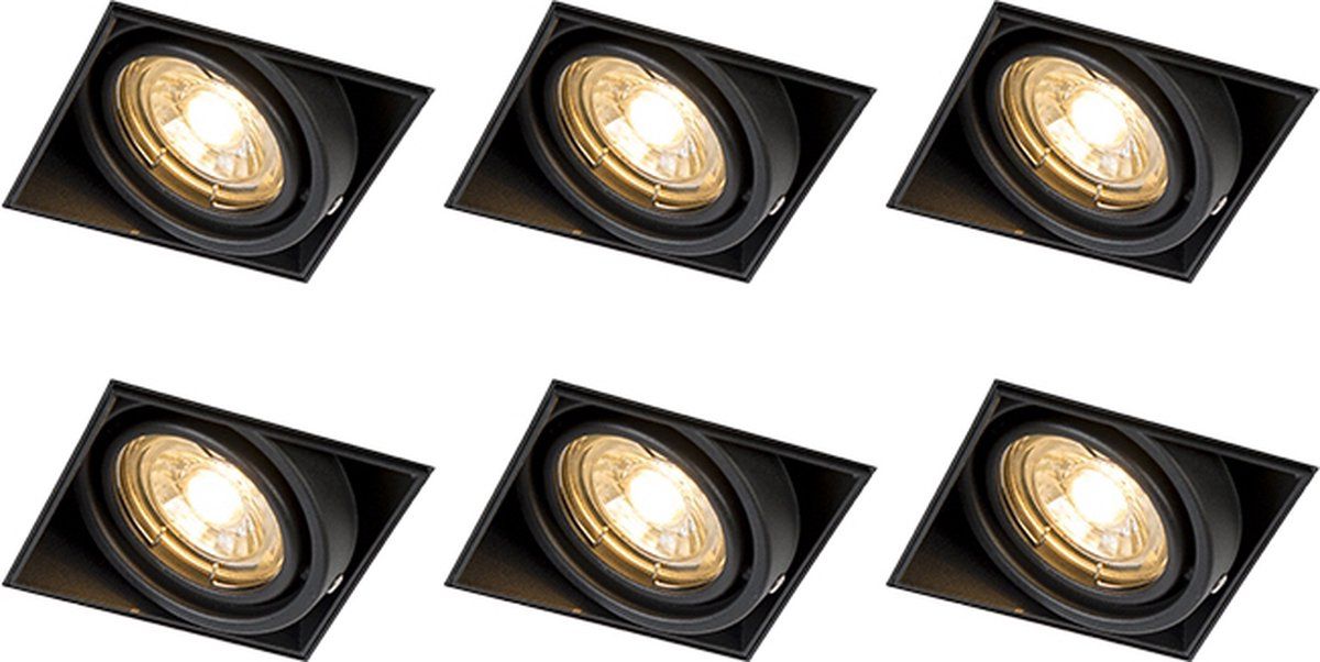 QAZQA Oneon Trimless 50 Inbouwspot - Zwart - 1 Lichts - GU10 - Kantelbaar