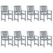 Maison Exclusive - Lot de 8 chaises de jardin en bois d'acacia massif gris avec coussins