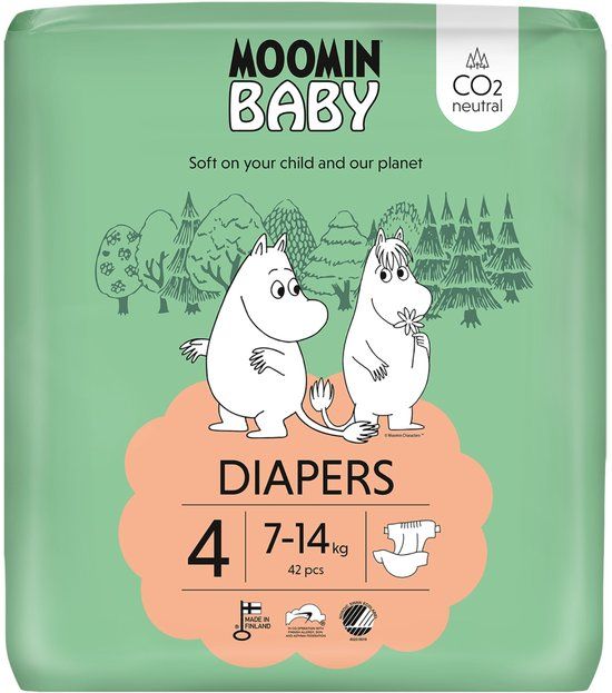 Moomin Baby Eco Wegwerpluiers - Maat 4 - 42 stuks