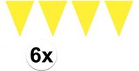 Merkloos / Sans marque Folat Bv Party Vlaggenlijn puntvlaggetjes - 6x - kunststof - geel - 10 meter - Slinger - versiering/feestartikelen