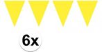 Merkloos / Sans marque Folat Bv Party Vlaggenlijn puntvlaggetjes - 6x - kunststof - geel - 10 meter - Slinger - versiering/feestartikelen